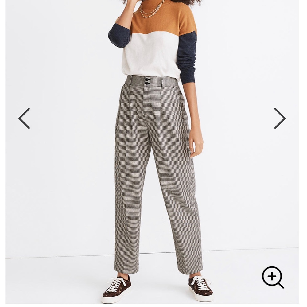 NWOT Madewell Pleated Taper Wide-Leg Pants